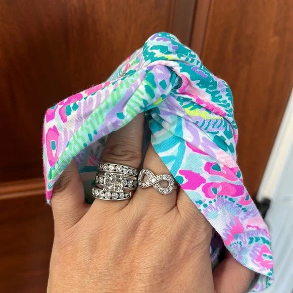 Lilly Pulitzer Pink, Green & Blue Floral Puff-Sleeve Dress - Picture 3 of 6